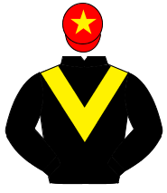 BLACK, yellow chevron, red cap, yellow star                                                                                                           