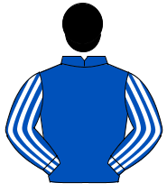 ROYAL BLUE, white striped sleeves, black cap                                                                                                          