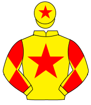 YELLOW, red star, diabolo on sleeves, yellow cap, red star                                                                                            
