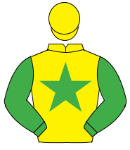 YELLOW, emerald green star and sleeves, yellow cap                                                                                                    