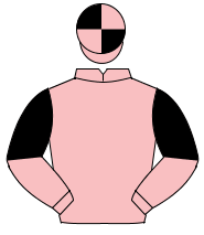PINK, pink & black halved sleeves, quartered cap                                                                                                      