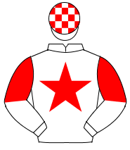 WHITE, red star, halved sleeves, check cap                                                                                                            
