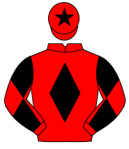 RED, black diamond, diabolo on sleeves, red cap, black star                                                                                           