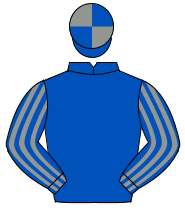ROYAL BLUE, grey striped sleeves, quartered cap