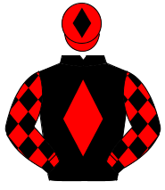 BLACK, red diamond & diamonds on sleeves, red cap, black diamond                                                                                      
