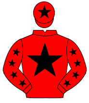 RED, black star & stars on sleeves, red cap, black star                                                                                               