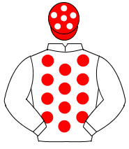 WHITE, red spots, white sleeves, red cap, white spots                                                                                                 