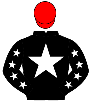 BLACK, white star, white stars on sleeves, red cap                                                                                                    