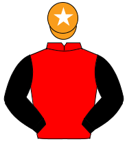 RED, black sleeves, orange cap, white star                                                                                                            