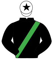 BLACK, emerald green sash, white cap, black star                                                                                                      