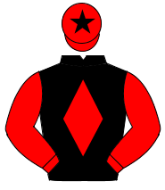BLACK, red diamond & sleeves, red cap, black star                                                                                                     