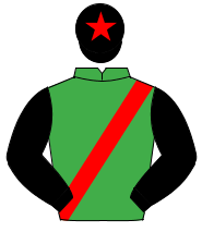 EMERALD GREEN, red sash, black sleeves, black cap, red star                                                                                           