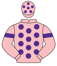 PINK, purple spots, purple armlet, pink cap, purple spots                                                                                             