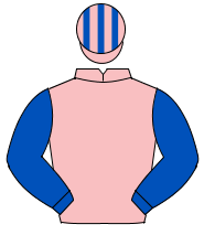 PINK, royal blue sleeves, striped cap                                                                                                                 