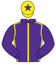 PURPLE, yellow seams, purple sleeves, yellow cap, purple star                                                                                         