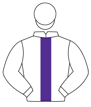 WHITE, purple panel, white cap                                                                                                                        