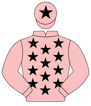 PINK, black stars, pink sleeves, black star on cap                                                                                                    