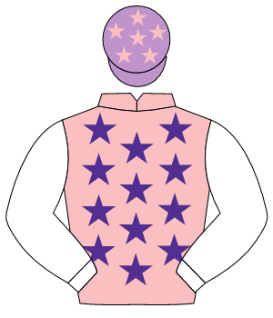 PINK, purple stars, white sleeves, mauve cap, pink stars                                                                                              