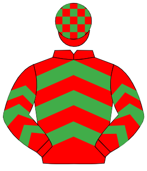 RED & EMERALD GREEN CHEVRONS, check cap