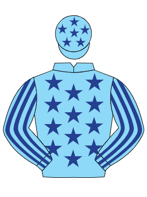 LIGHT BLUE, dark blue stars, striped sleeves and stars on cap