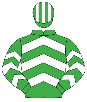 EMERALD GREEN & WHITE CHEVRONS, striped cap