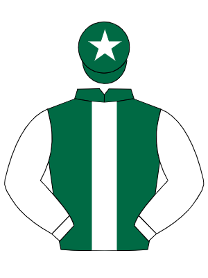 DARK GREEN, white stripe, sleeves and diamond on cap