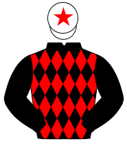 BLACK & RED DIAMONDS, black sleeves, white cap, red star                                                                                              