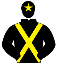 BLACK, yellow cross sashes, black cap, yellow star                                                                                                    