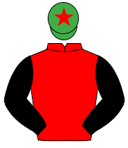 RED, black sleeves, emerald green cap, red star                                                                                                       