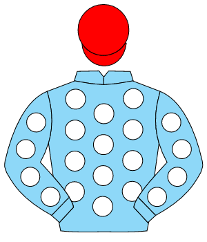 LIGHT BLUE, white spots, red cap                                                                                                                      