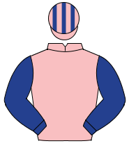 PINK, dark blue sleeves, striped cap                                                                                                                  