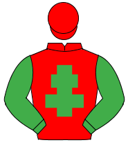 RED, emerald green cross of lorraine & sleeves, red cap                                                                                               