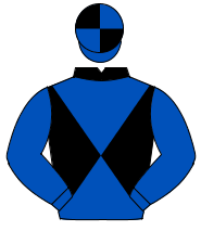 BLACK & ROYAL BLUE DIABOLO, royal blue sleeves, royal blue & black quartered cap                                                                      