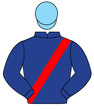 DARK BLUE, red sash, light blue cap                                                                                                                   