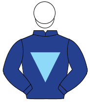 DARK BLUE, light blue inverted triangle, white cap                                                                                                    