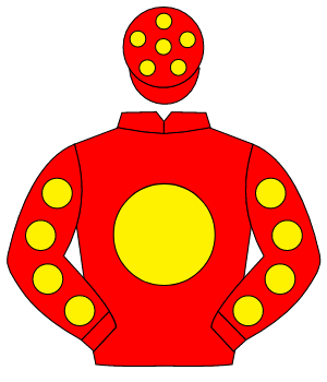 RED, yellow disc, yellow spots on sleeves, red cap, yellow spots                                                                                      