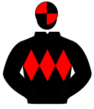 BLACK, red triple diamond, quartered cap                                                                                                              