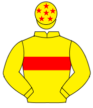 YELLOW, red hoop, yellow sleeves, red stars on cap                                                                                                    