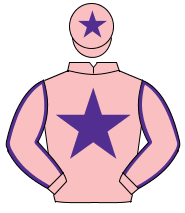 PINK, purple star, purple seams on sleeves, purple star on cap