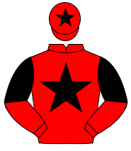 RED, black star, halved sleeves, black star on cap                                                                                                    