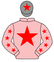 PINK, red star, red stars on sleeves, grey cap, red star                                                                                              
