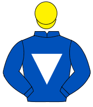 ROYAL BLUE, white inverted triangle, yellow cap