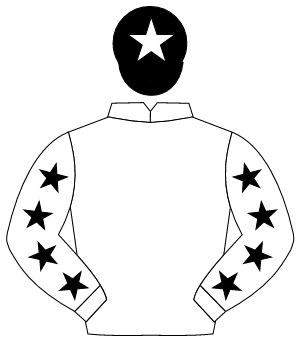 WHITE, black stars on sleeves, black cap, white star                                                                                                  