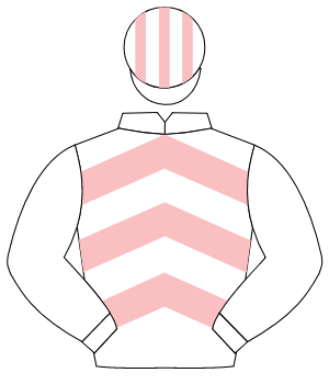 WHITE & PINK CHEVRONS, white sleeves, striped cap                                                                                                     