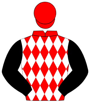 RED & WHITE DIAMONDS, black sleeves, red cap