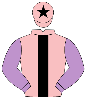 PINK, black panel, mauve sleeves, pink cap, black star                                                                                                