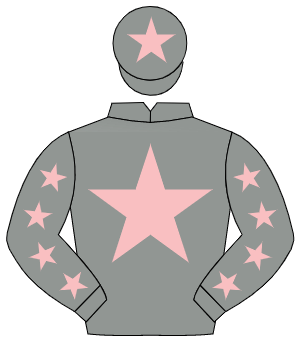 GREY, pink star, pink stars on sleeves, pink star on cap                                                                                              