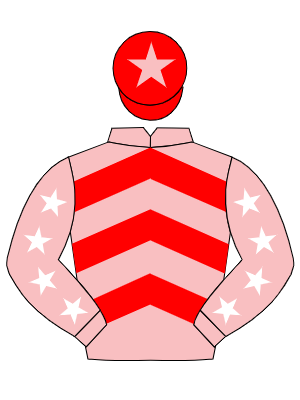 PINK, red chevrons, pink sleeves, white stars, red cap, pink star