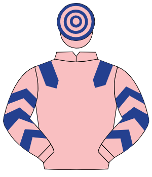 PINK, dark blue epaulettes, dark blue chevrons on sleeves, hooped cap