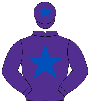 PURPLE, royal blue star, royal blue star on cap
